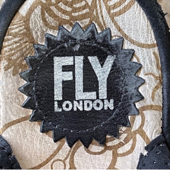 Fly London Yala Platform Wedge Ankle Strap Leather Sandal Black Perf Nubuck 40 - Picture 8 of 15